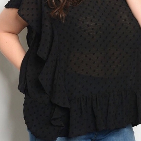 ➕Semi Sheer Ruffled Top - Picture 2 of 6
